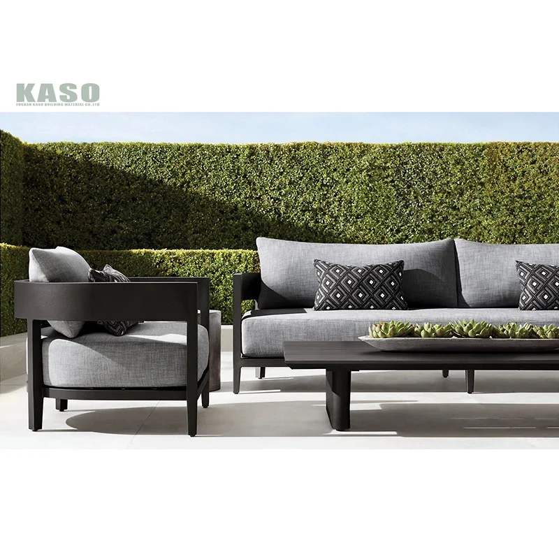 Patio Garden Furniture Couch Luxury Lounge Balcony Metal Weaving Woven Rope Sectional Modern Aluminum Outdoor Sofa Set