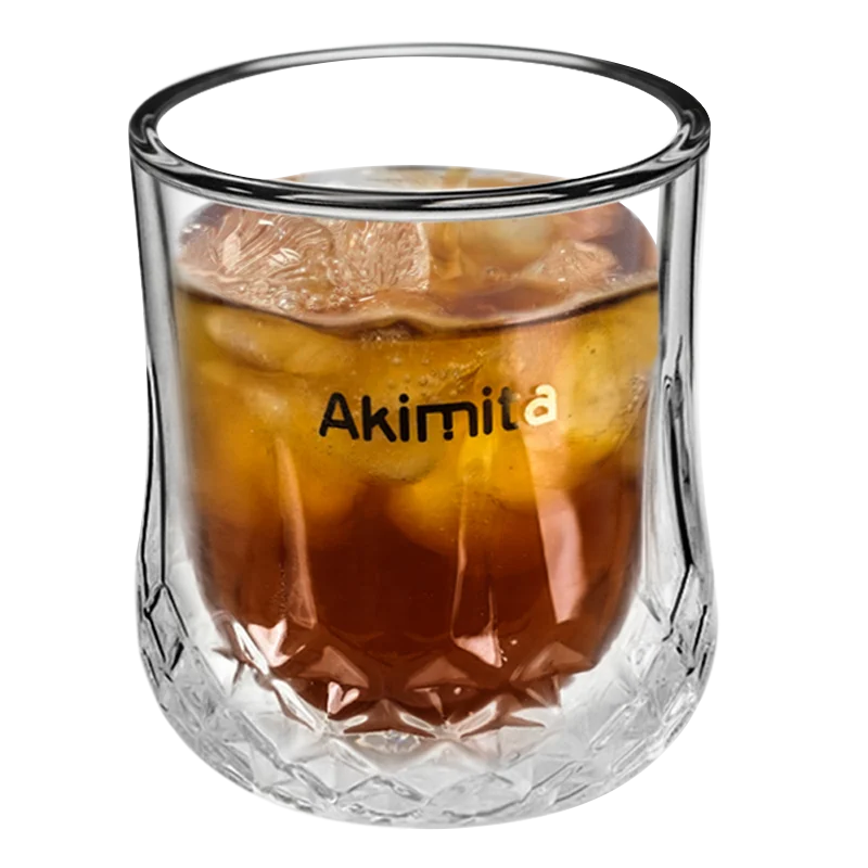 Factory price eco friendly good-looking crystal double wall glass custom drinking beverage tea coffee glass mug