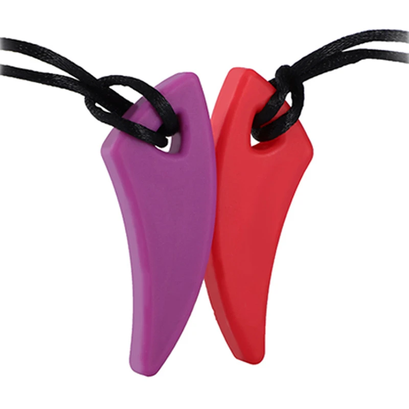 New Arrival Food Grade Bendable Silicone Sensory Teether Baby Autism learning Chew Necklace Pendant Gift education toy