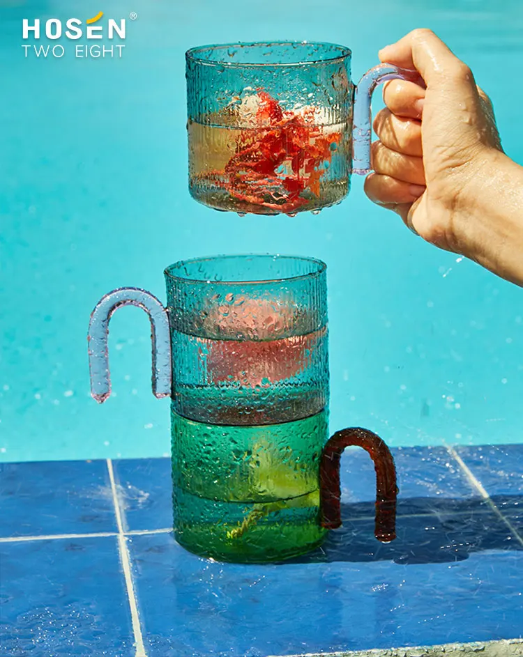 Retro Drinkware Stripe Ceramic Coffee Cup And Saucer Set Porcelain Afternoon Tea Cup Ornament Other Home Decor Gift for Friends