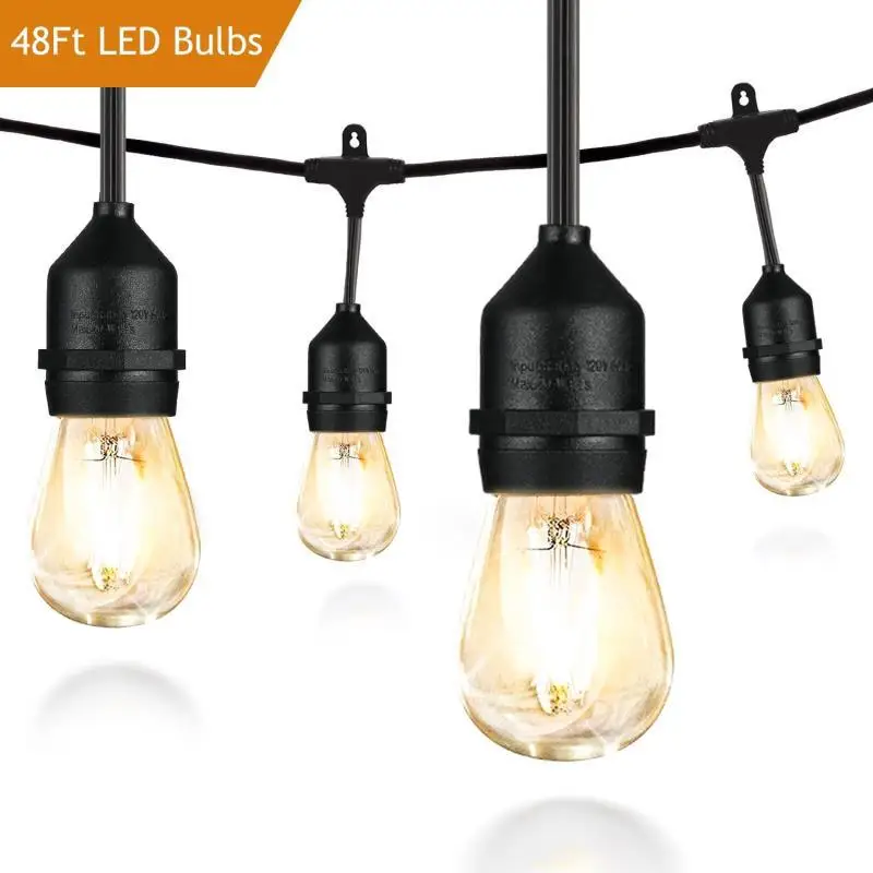 High quality solar power dimmable Edison bulbs led festoon lighting for outdoor garden decoration string lighting