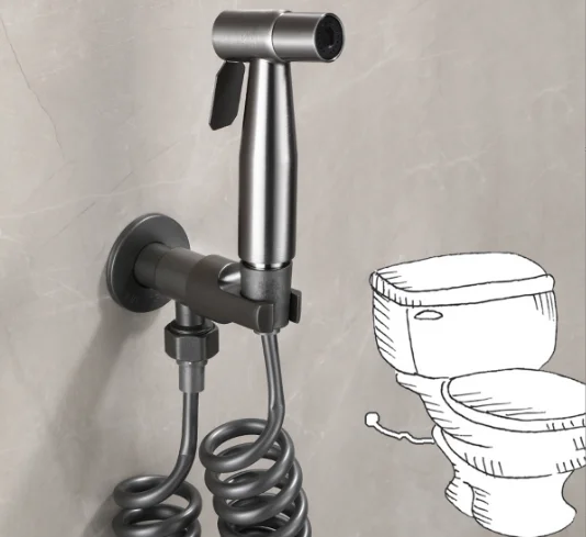 All-copper high-pressure spray gun toilet companion toilet flusher body cleaning private women wash shower nozzle flush