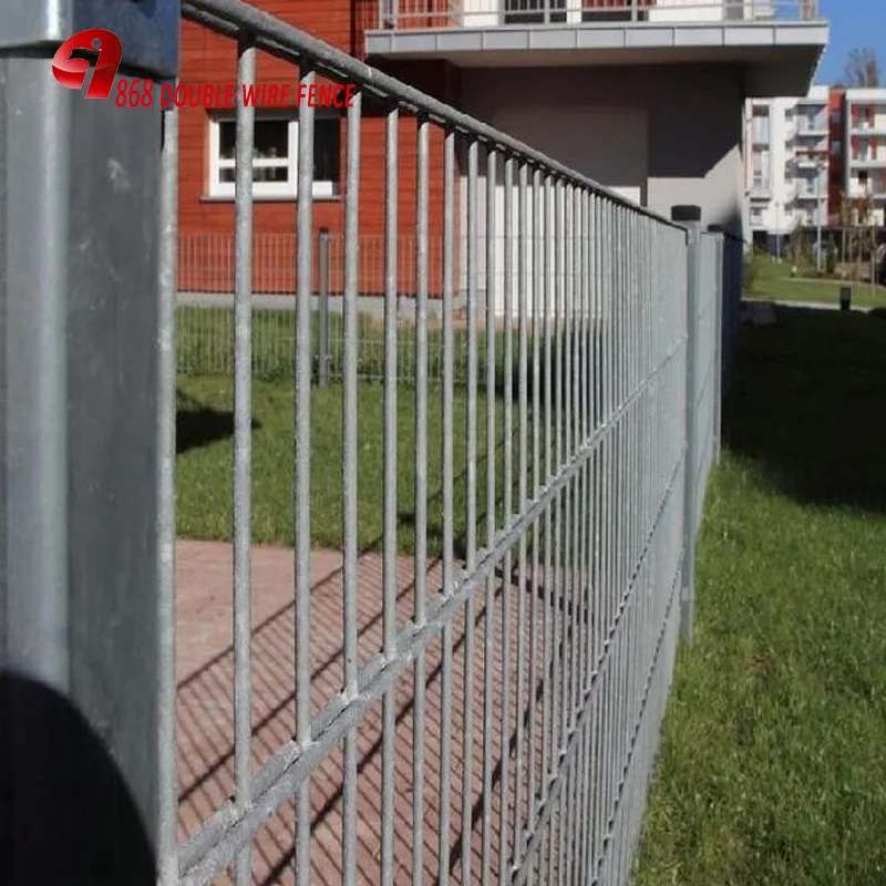 Double Wire Fence 656 868 Galvanized Welded Mesh 2D Fence Panels