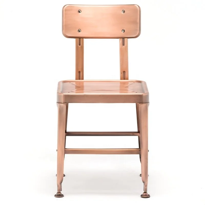 Коммерческие современные товары для ресторанов и отелей, металлические ресторанные стулья из розового золота для фаст-фуда