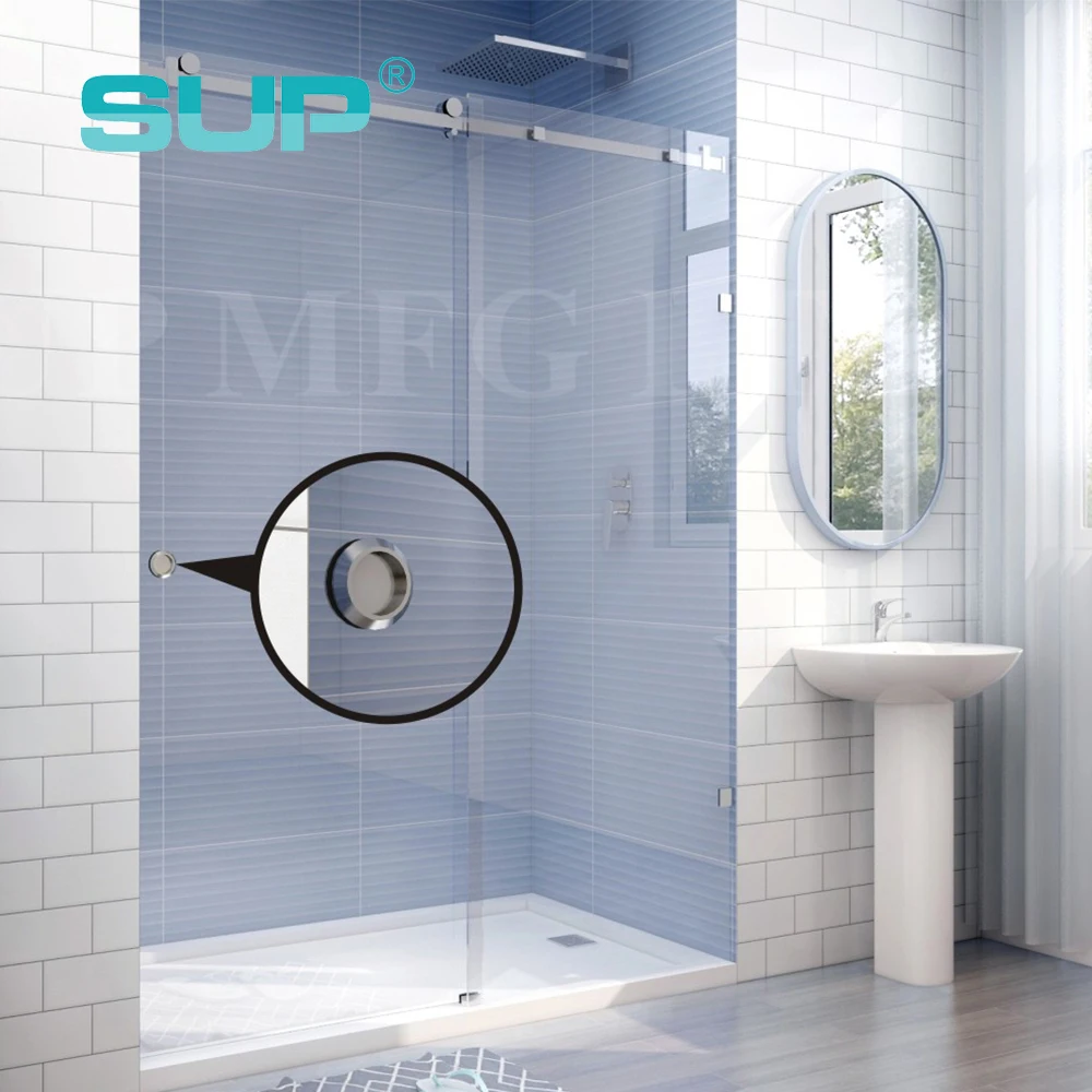 matte black gold diameter 48 mm drilling stainless steel finger pull round glass shower door handles