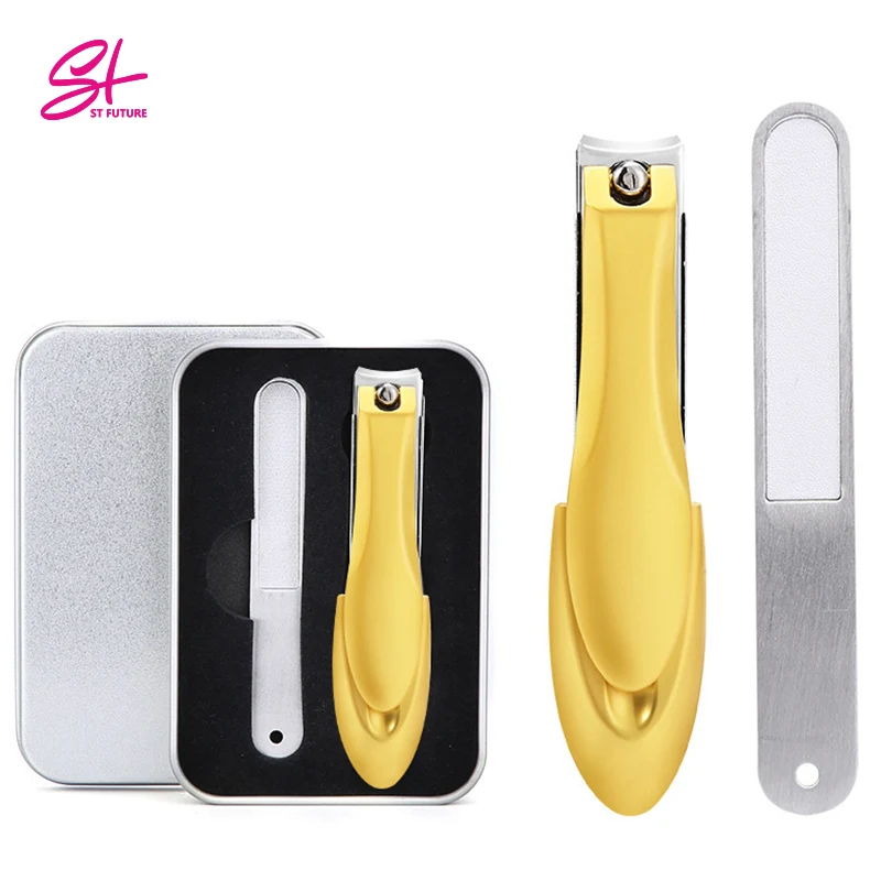 ST FUTURE Nail Clipper Set with Yello Color with Nail File Sharp Nail Cutter with Metal Case