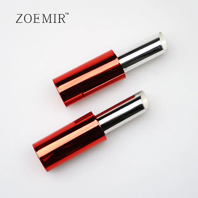 Magnetic luxury lipstick container red and silver packaging round most popular lipstick tubes