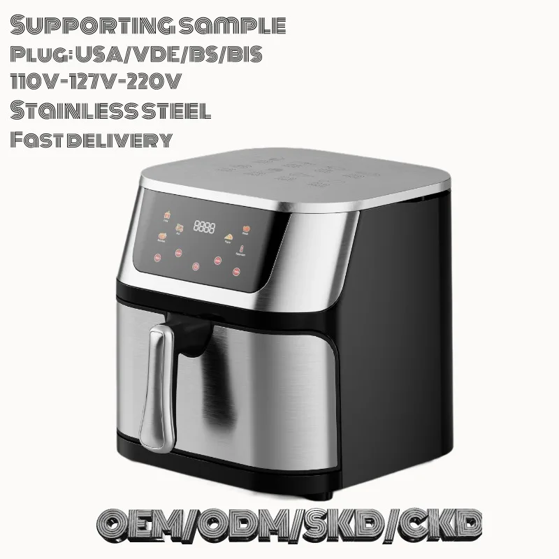 OEM 3 in 1 Household Commercial Potato Chips Fryer 220 Volt Oiless Mini 10L Stainless steel visible Air Fryer