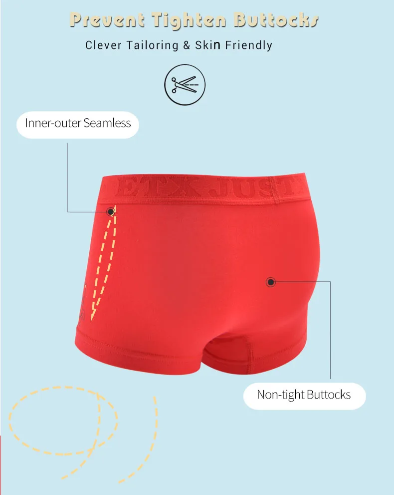 Russian teen boy seamless underwear red kids boxers briefs