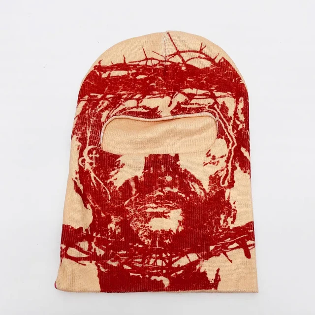 High quality Manufacturer Custom jacquard embroidered Ski Mask acrylic beanie winter hat Full Face Skimask knitted Balaclava