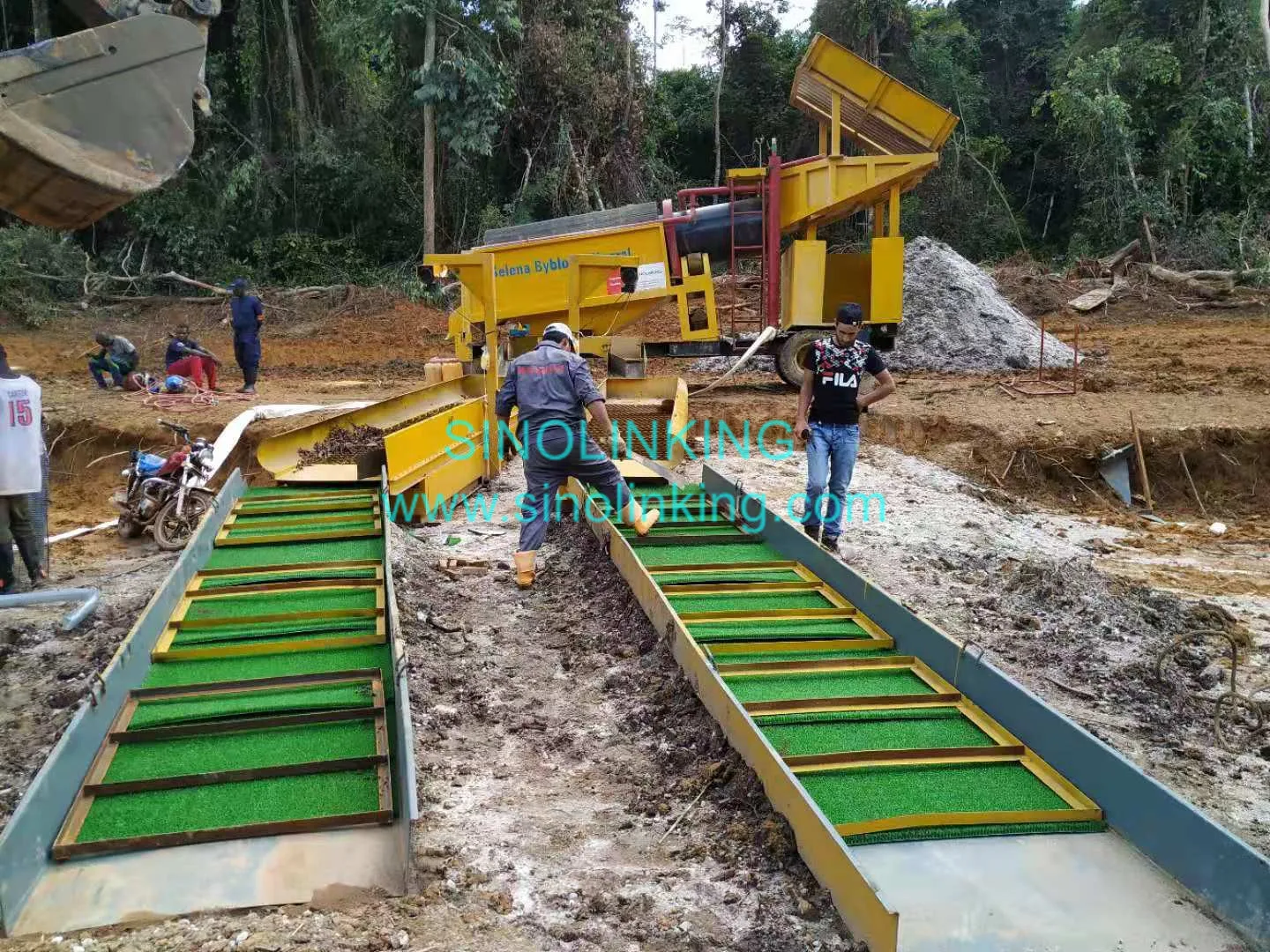 Diesel Gold processing washing plant Double Layer Trommel Gold Recovery machine