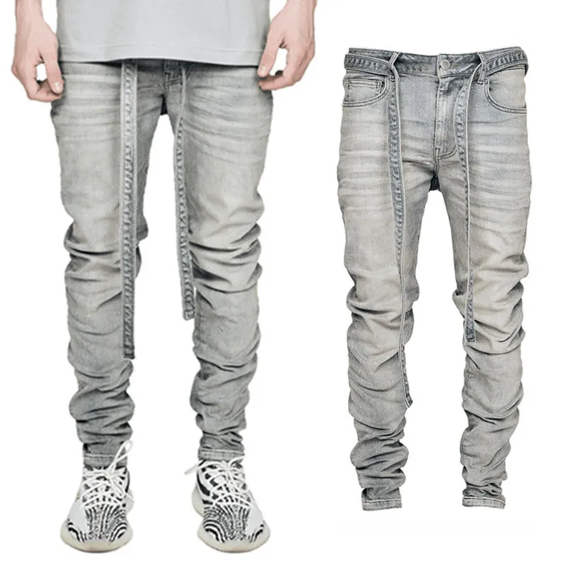Wholesale Belt Stacked Jean Trousers 2022 Mens Stylish Denim Jeans Pants For Boys