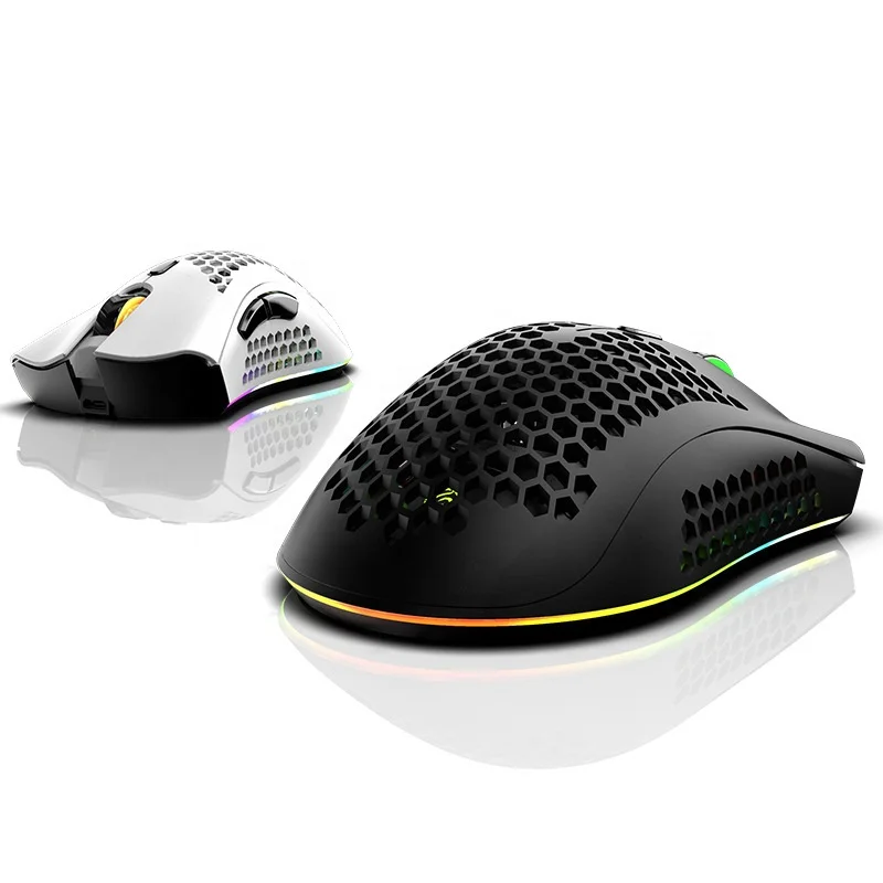 
Raton Ligero Recargable Inhalambrico USB Para Ordenador Juegos Mouse Gamer Raton Con Panel De Abeja 