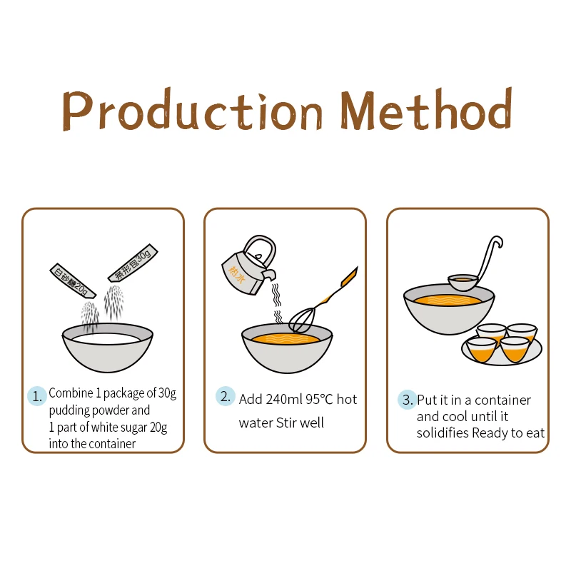 Doking  small bags packaging uncooked pudding powder gift set  packaging  fruit flavors