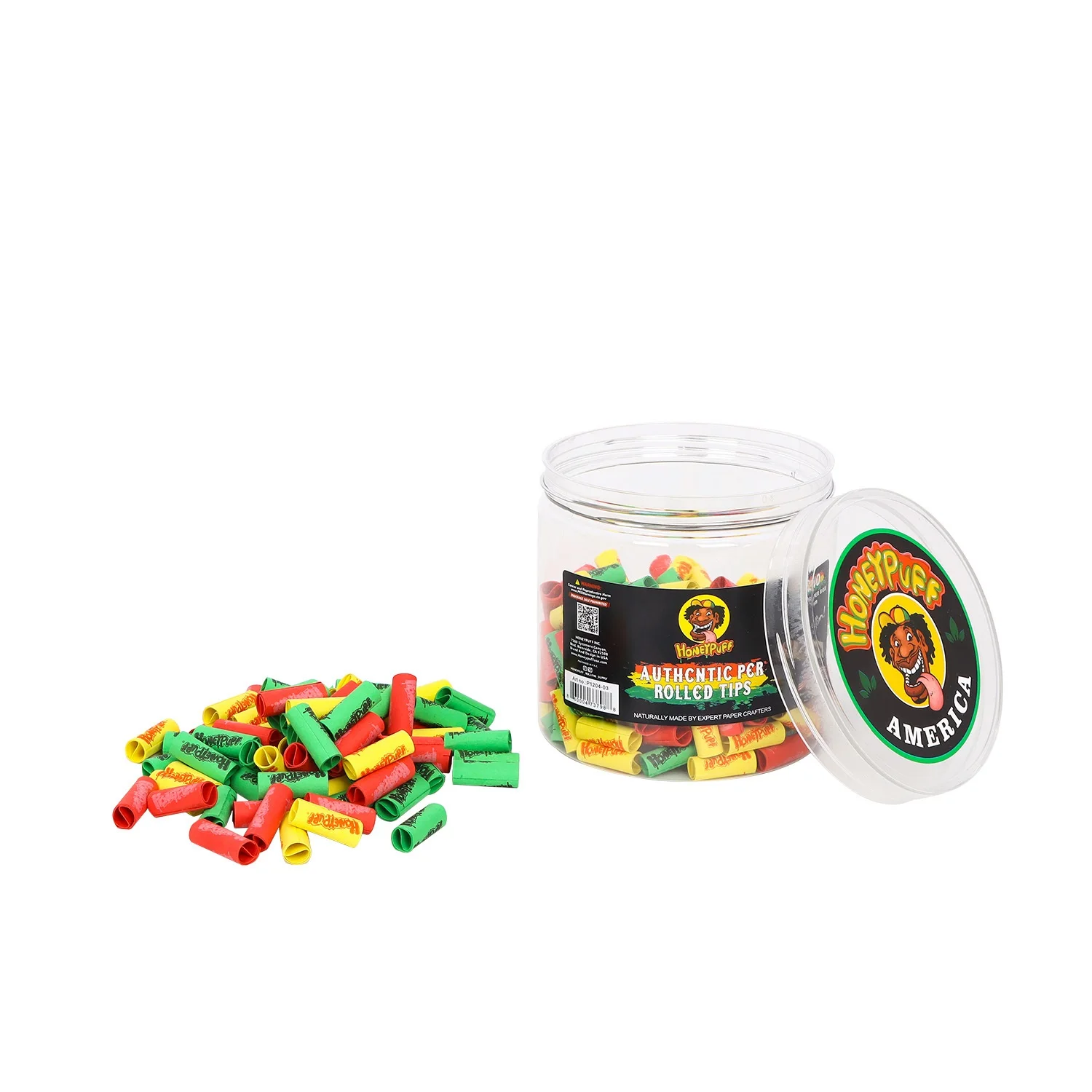 Wholesale Honeypuff  7 * 18mm Brown White Color Natural Wood Pulp Cigarette Pre Rolled Filter Tips Smoking Shop Accessories