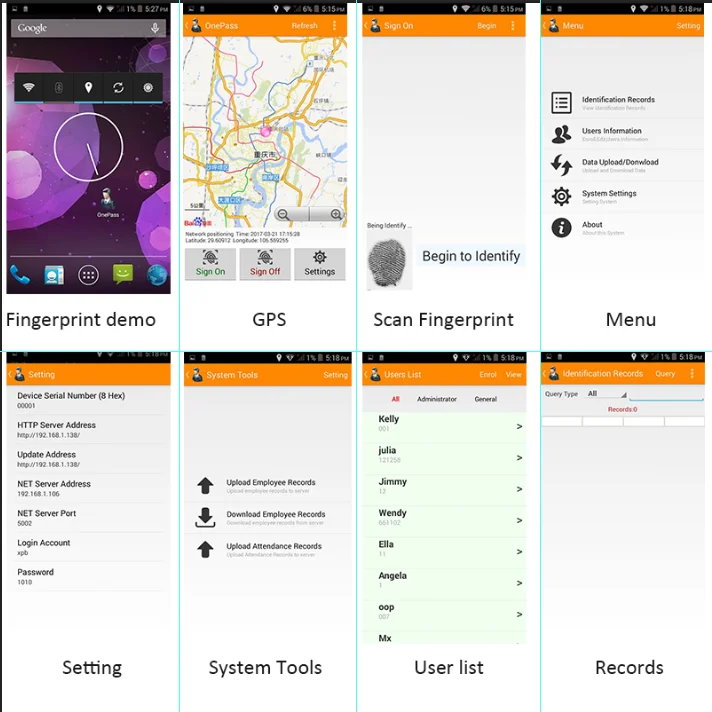 HFSecurity HFSecurity FP05 Rugged Android GPS Tracking Fingerprint Time Attendance System with SMS Function