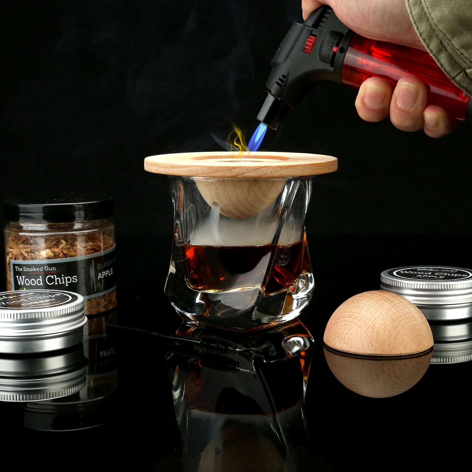 Factory Cocktail Smoker Kit With 2 Boxes Wood Chips  Smoke Infuser For Cocktails Wine Whiskey Cheese Meat
