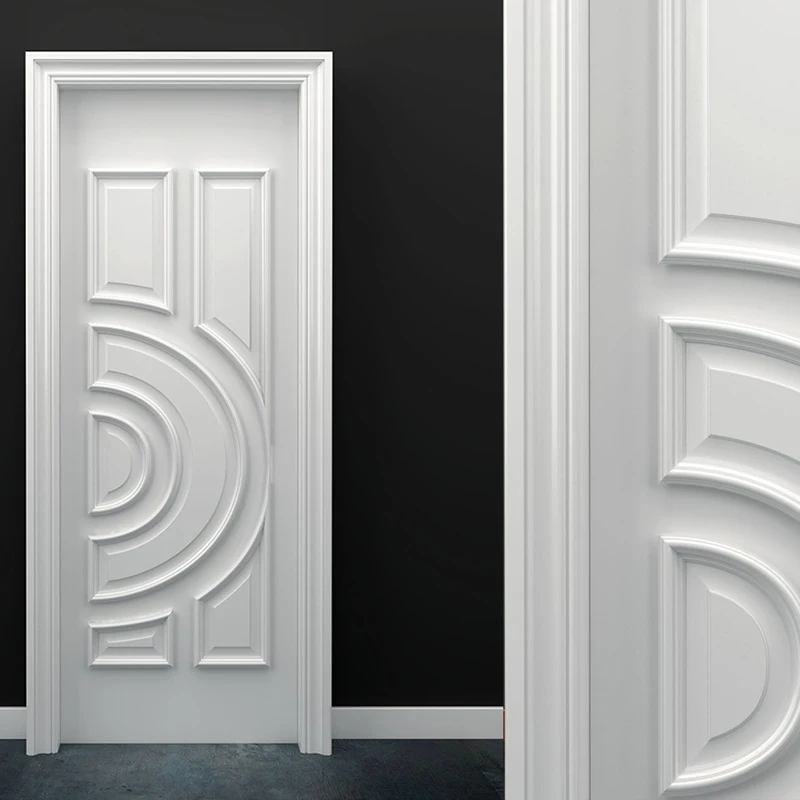 2022 JINY Latest Design Villa Interior WPC Door with White Painting