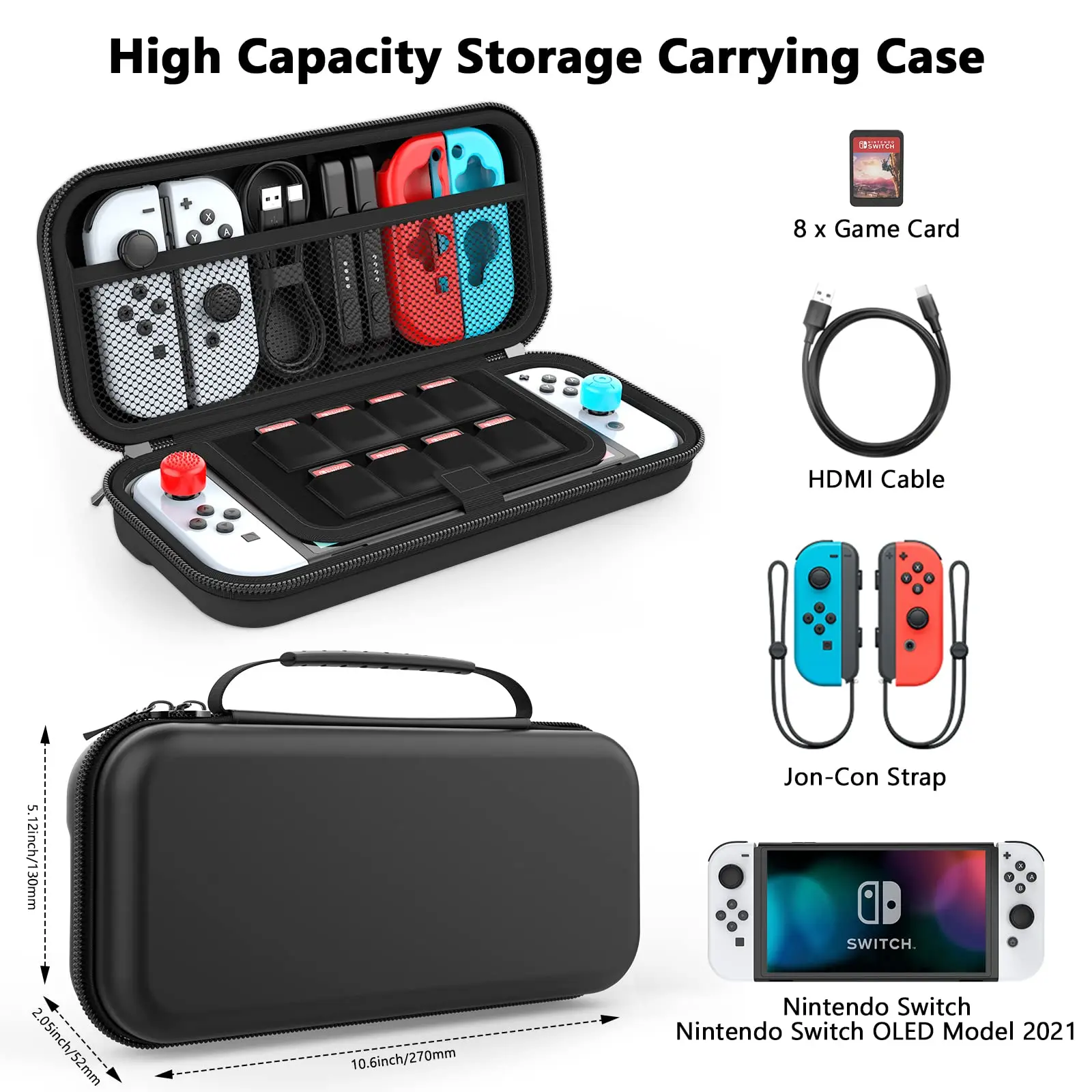 Portable Eva Hard Rubber Full Carrying Case For Switch Accessories Zipper Handbag Ns Console Game For N-Switch Bag