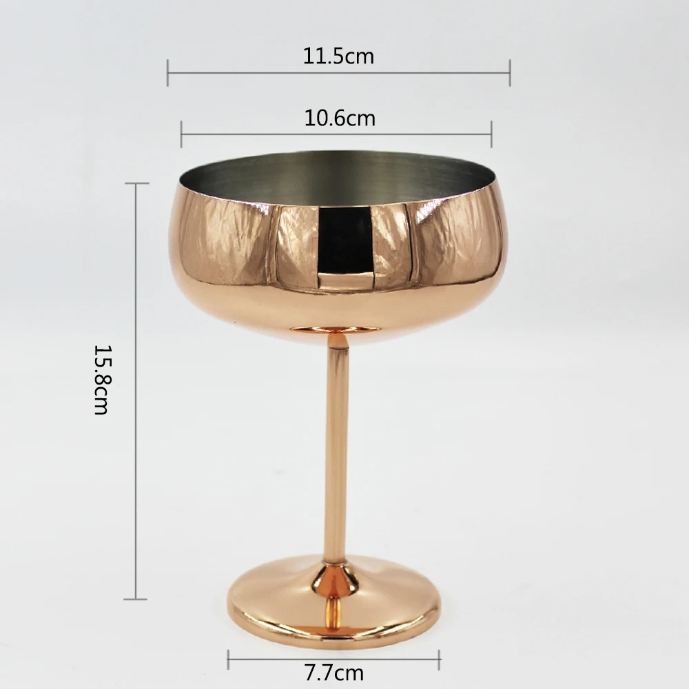 Bar Drinkware Martini Margarita Cocktail Cup Stainless Steel Wine Glass Goblets Champagne Golden 1pc/white Box Customized Color