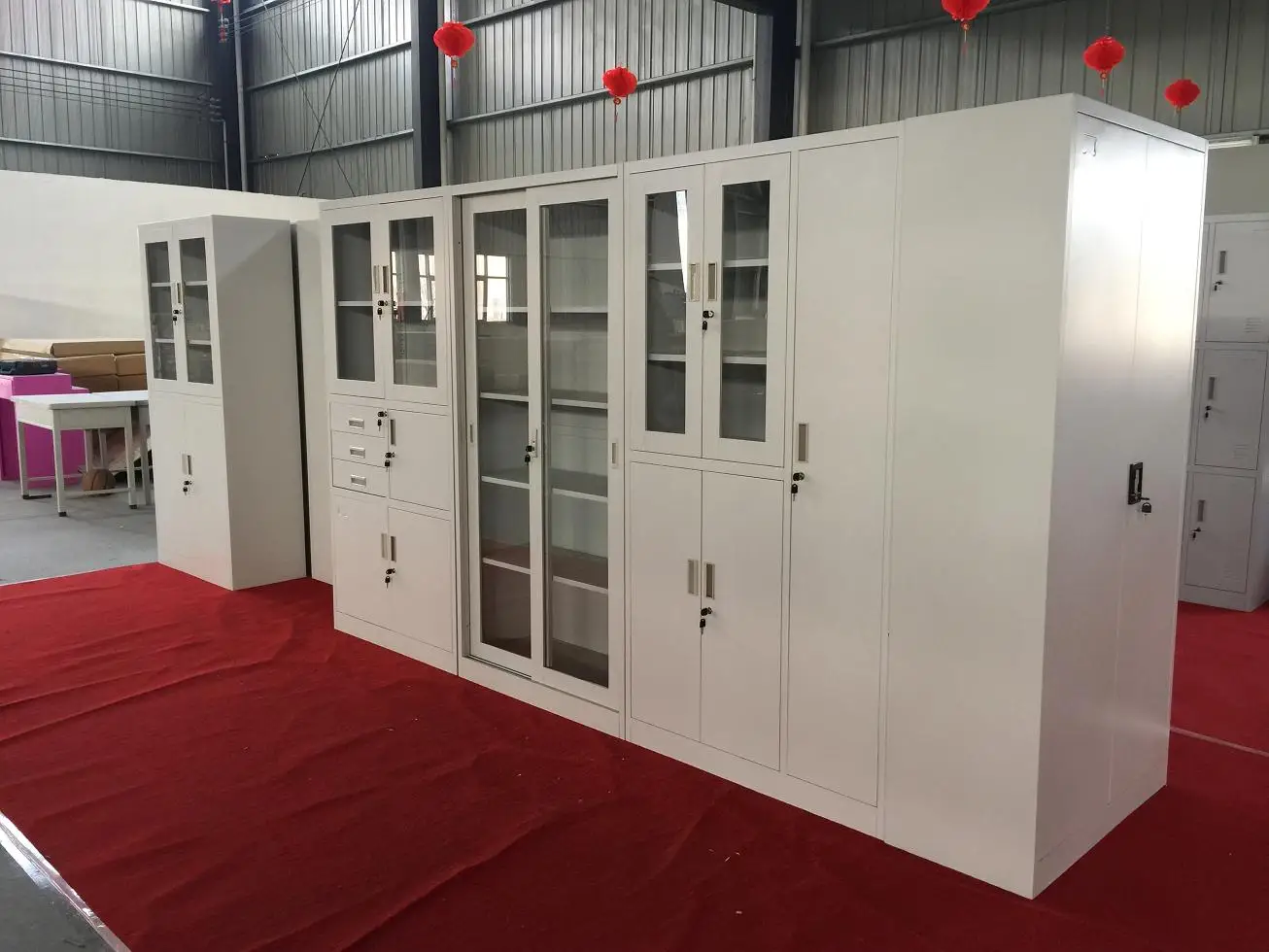 Hospital Medicine Storage Glass Door Metal Cupboard Steel Cabinet Locker