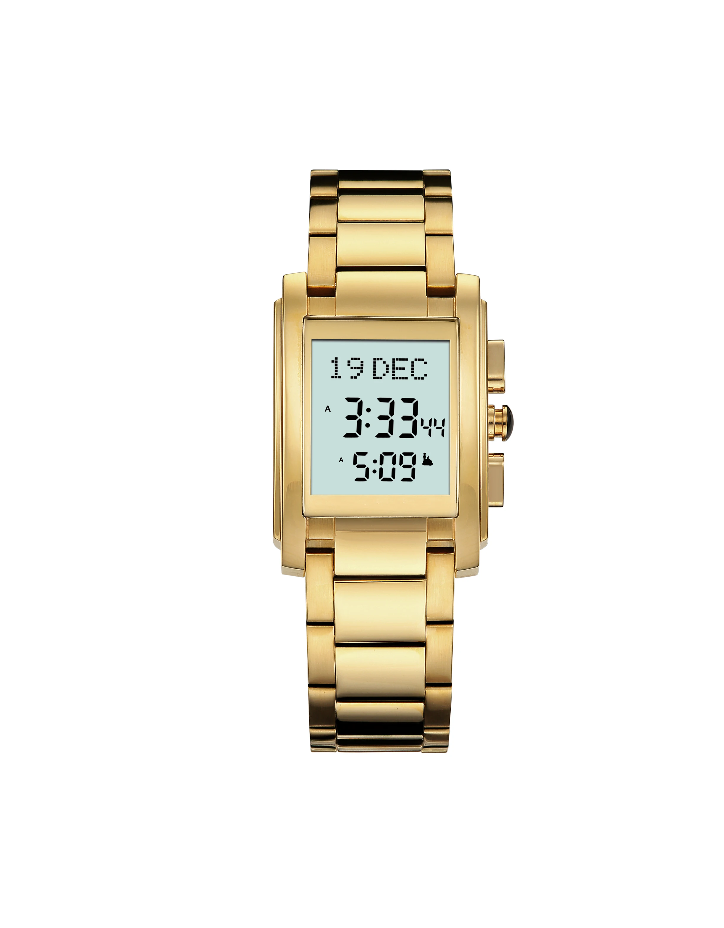 Azan wrist watch Muslim religious Holy Quran Hijri calendar Qibla compass waterproof watch setting hijri calendar