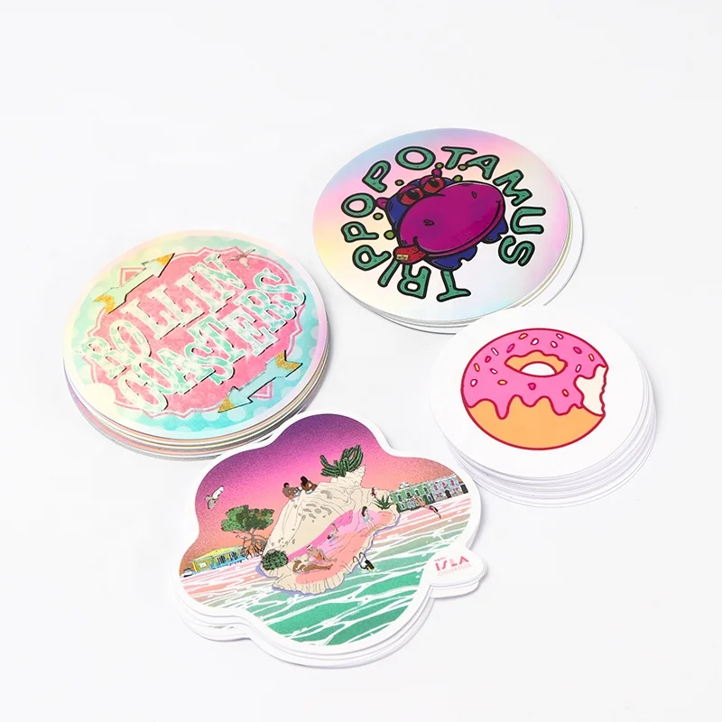 Custom printing cute stickers kawaii waterproof die cut square heart sticker die cut sticker roll custom