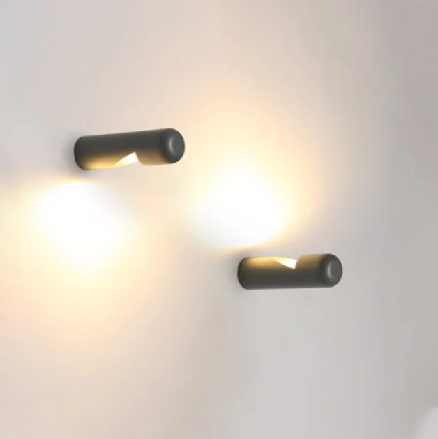 Hot selling cylindrical lamp post anti IP54 aluminum acrylic indoor and outdoor LED courtyard door front balcony aisle wall lamp