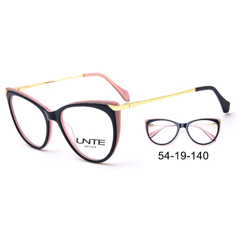 Latest Italian Design eyewear wholesale handmade Acetate Metal Optical Eyeglasses Frames For Women