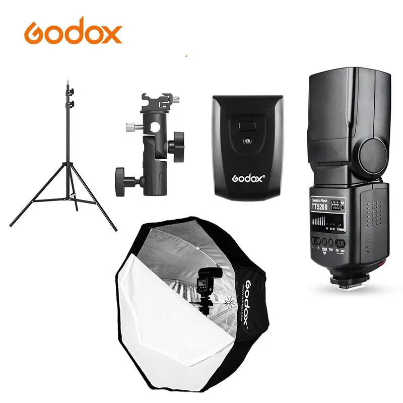 Godox TT520II профессиональная вспышка и триггер камера вспышка с мягким зонтиком комплект для камер Canon Nikon Pentax Olympus