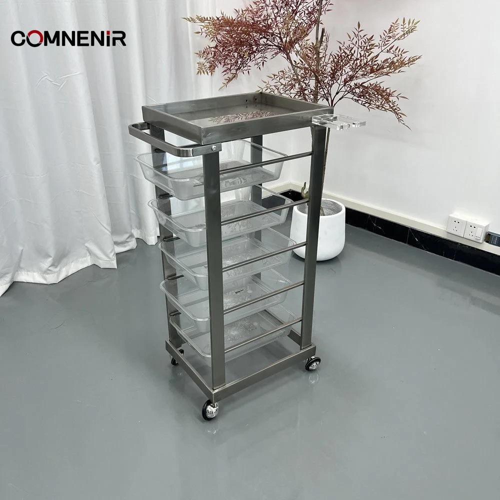 3 Layer Socket Beauty Medical Beauty Salon Trolley metal Dental Tool storage Cart White Salon Mobile stand