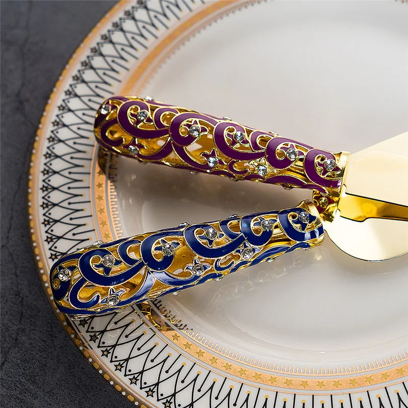 Высококачественная пищевая лопата из нержавеющей стали с кристаллами, нож для свадебного торта и Сервировочный набор для заклинивания