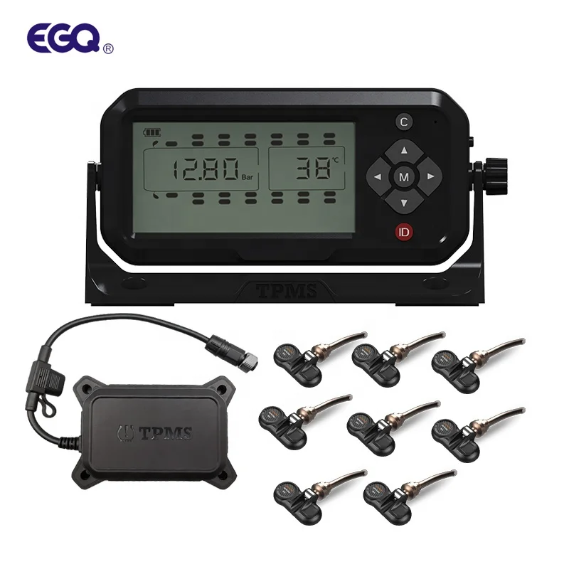 8 Tire TPMS Kit for Buses and Models Digital Truck Valve Sensors