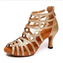 L395 flash material heel 7.5cm girls/women dance Latin boots High heel dance shoes