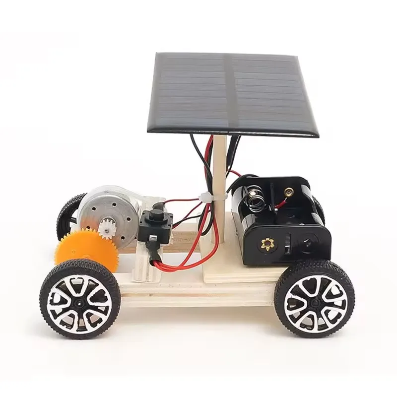 3D learning toys wooden school kids science project electric powered solar panel car Steam STEM toy DIY for Kids
