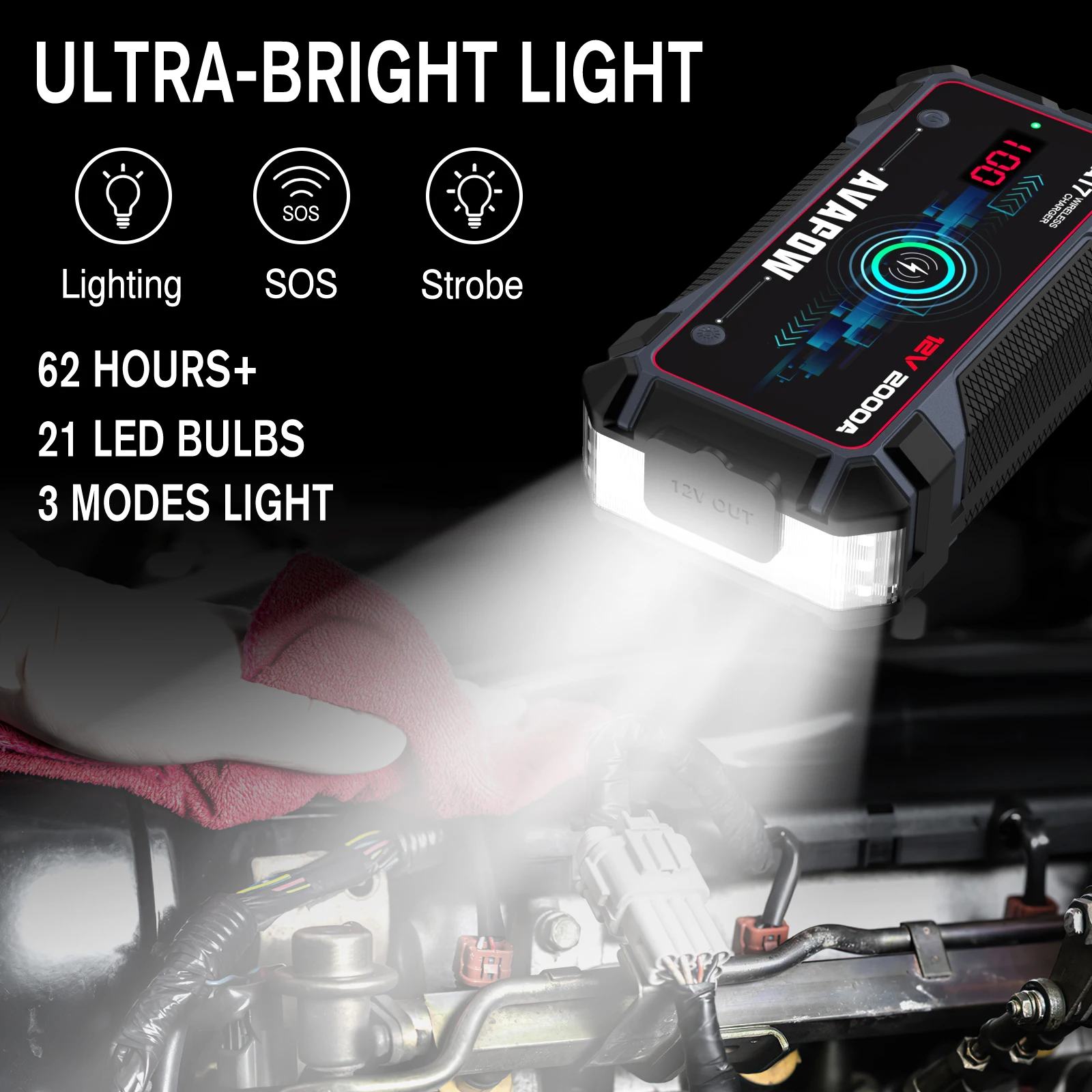 Emergency Tool  Power Bank Battery Booster Jump Starter For All 12V Car motorcycle truck boat ATVs UTVs