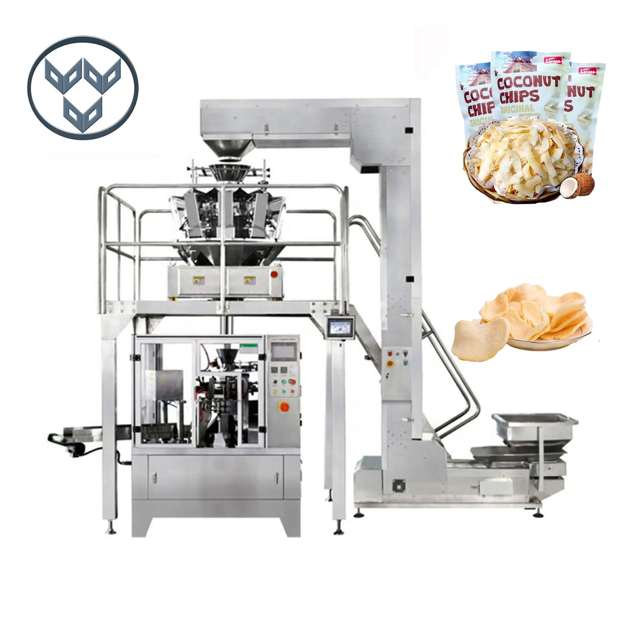 Automatic 50g 100g Coconut Crisp Shrimp Chips Packing Zip Lock Bag Stand-up Pouch Packaging Machine