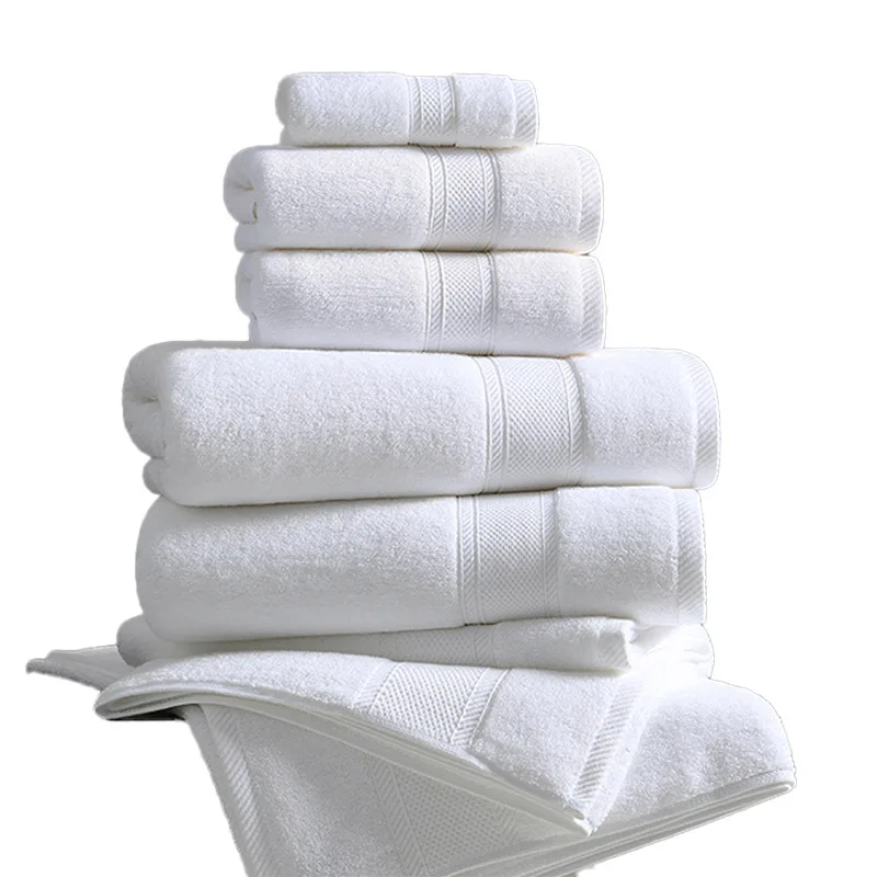 High quality 100% cotton 5-star bath towel China Factory Hotel white cotton towel