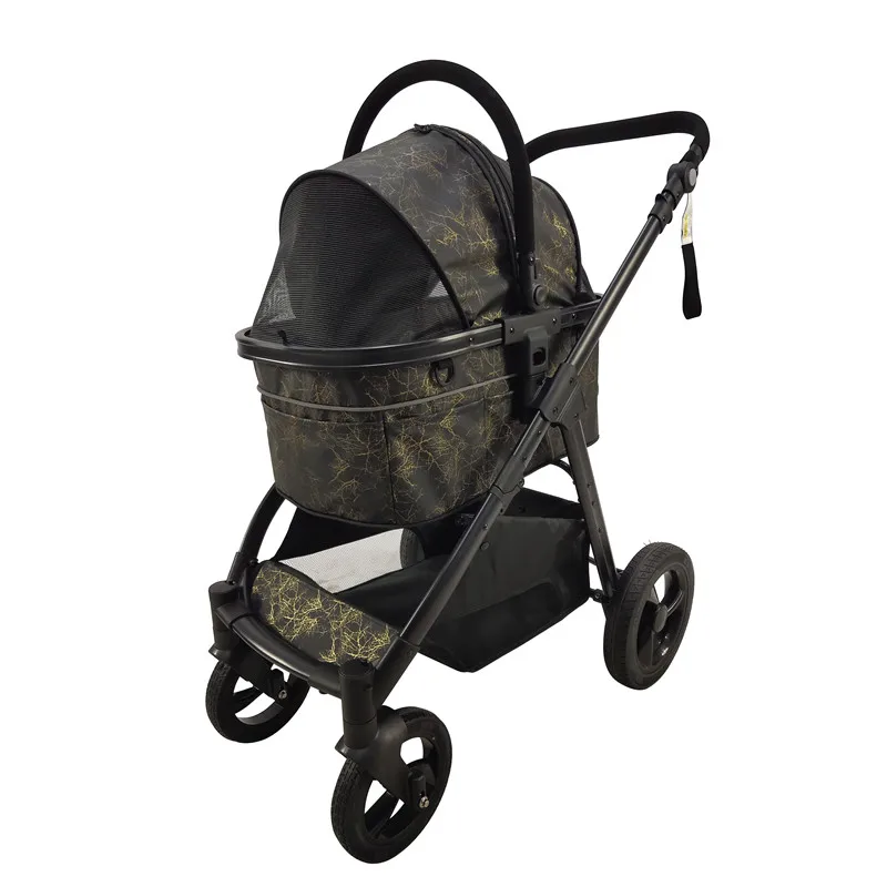 newly design 4 wheel pet trolleys cat / dog easy walk folding travel carrier carriage pet stroller