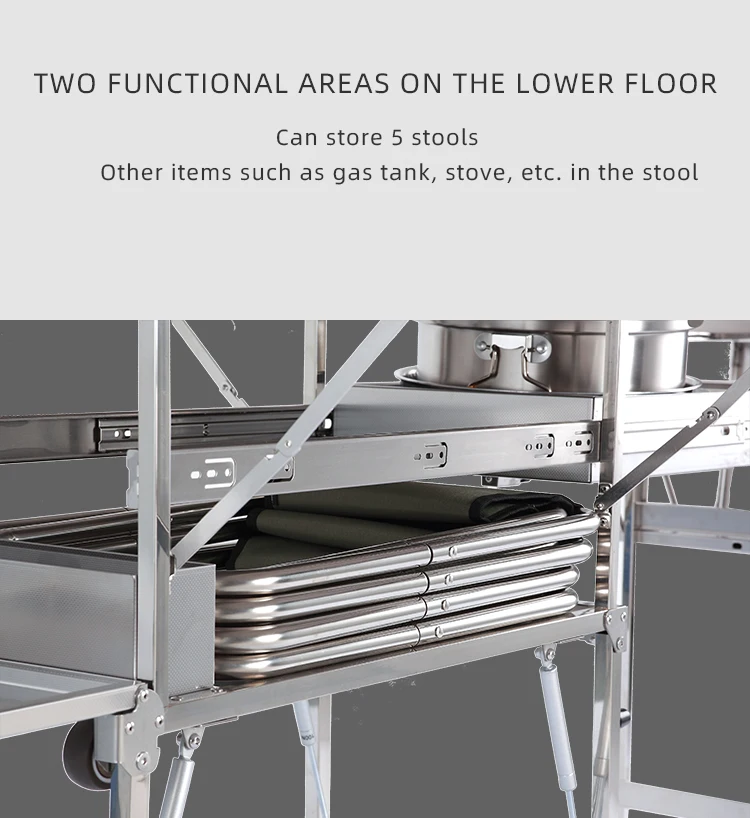 Folding Cooking Table Camping Kitchen Table  Portable Camping Kitchen box for Outdoor Bbq