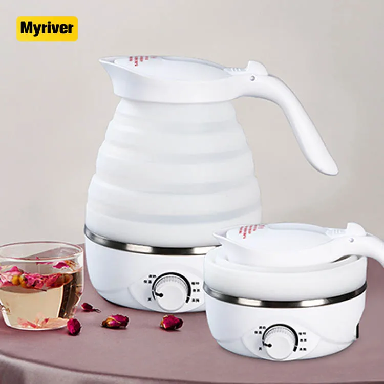 Myriver заводская цена 220 В Силиконовый Складной электрический чайник с комплектом заварочных приборов пластиковый