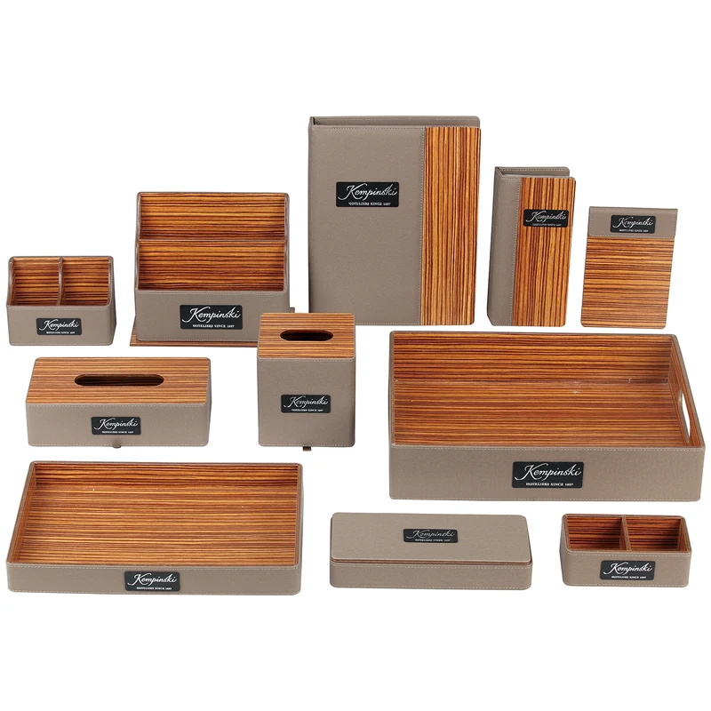 2021 New style custom hotel logo luxury room amenities hotel leather amenities In room accessory accessories item product