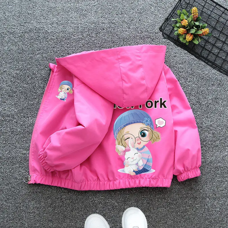 Детская одежда, демисезонная куртка для мальчиков и девочек, уличная куртка, Детское пальто для девочек, повседневное мультяшное пальто