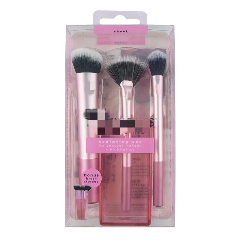 Private Label  Makeup Set with Makeup Sponges Blush Foundation Brush Highlight Eye Shadow Cosmetic Set With Package