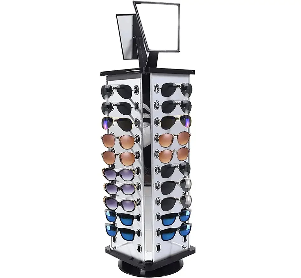 Factory custom fashion style rotating glasses shop display shelf racks Sunglasses display stands