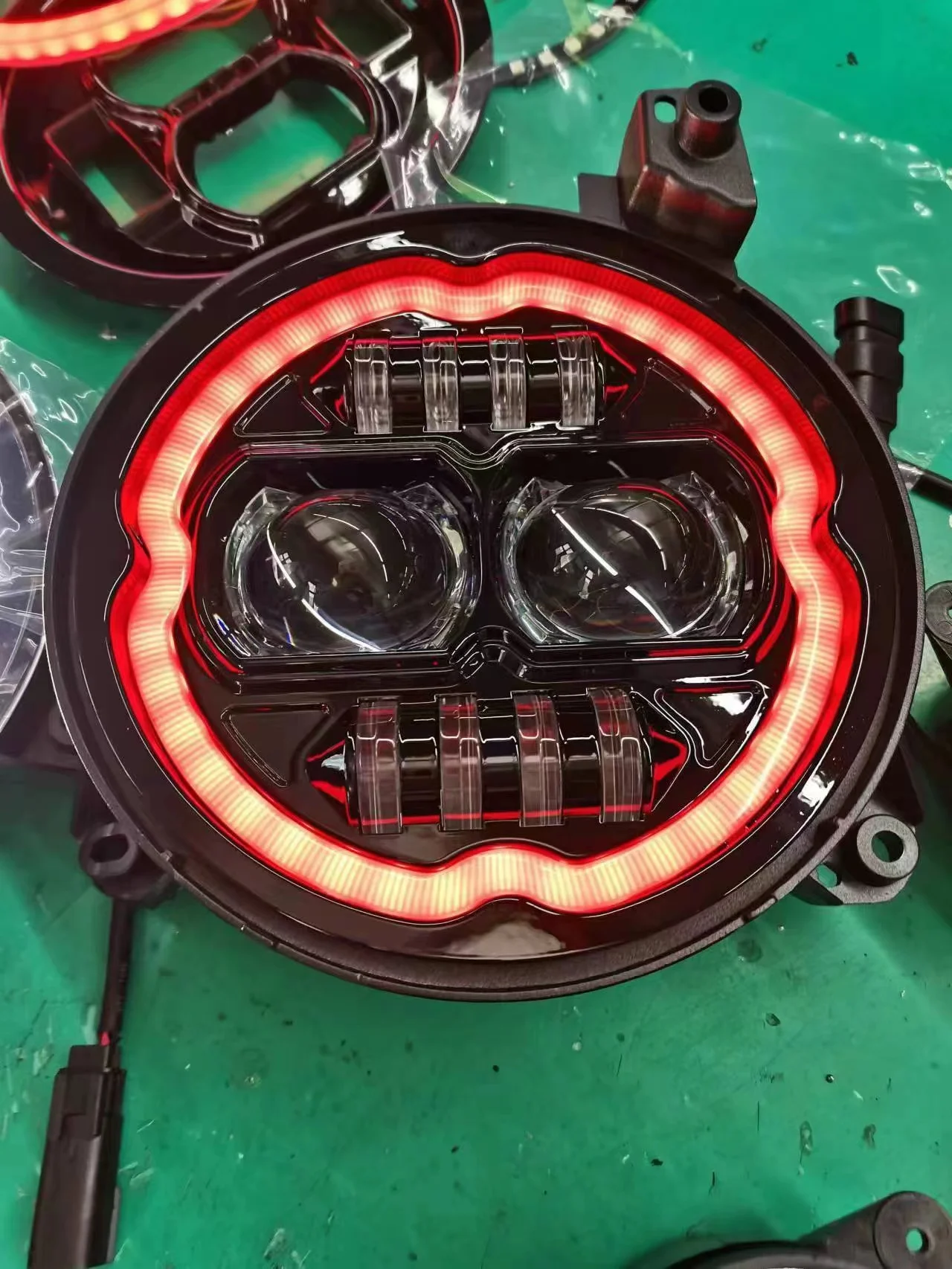 9-32V 9inch 40W RGB Round LED Headlight APP Control Top Sell Fog Lamp With DRL Turn Sign For Jeep Wrangler Offroad Led Light