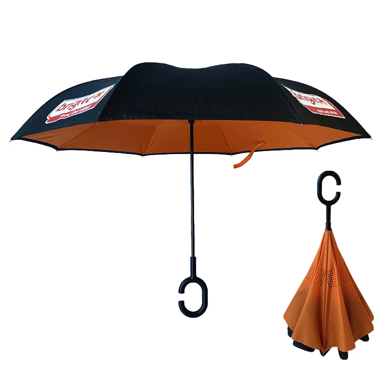 YS-8036 Factory Supply Stand Car-friendly Golf Inverted Umbrella OEM Custom Logo Printing Big Size Advertising Reverse Umbrella