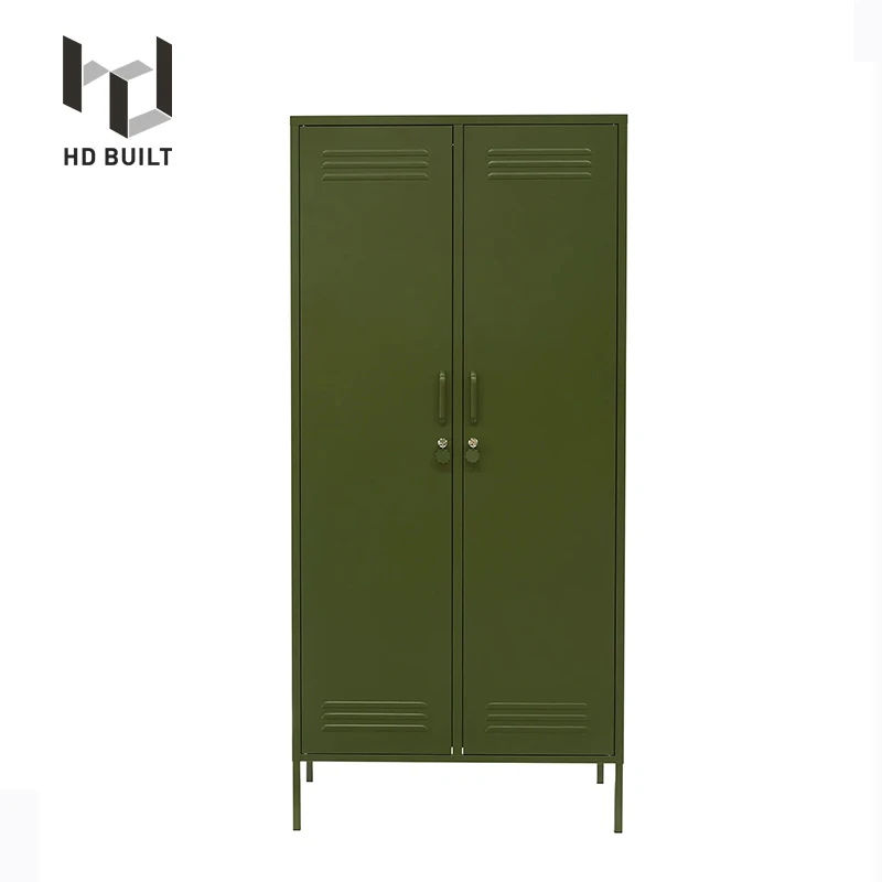 High-end wardrobe double door with lined metal cabinet colourful bedroom living room