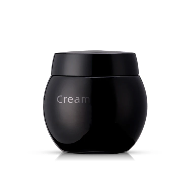 Luxury cosmetic 120ml round black clear face body cream glass jars with lids and plastic liner