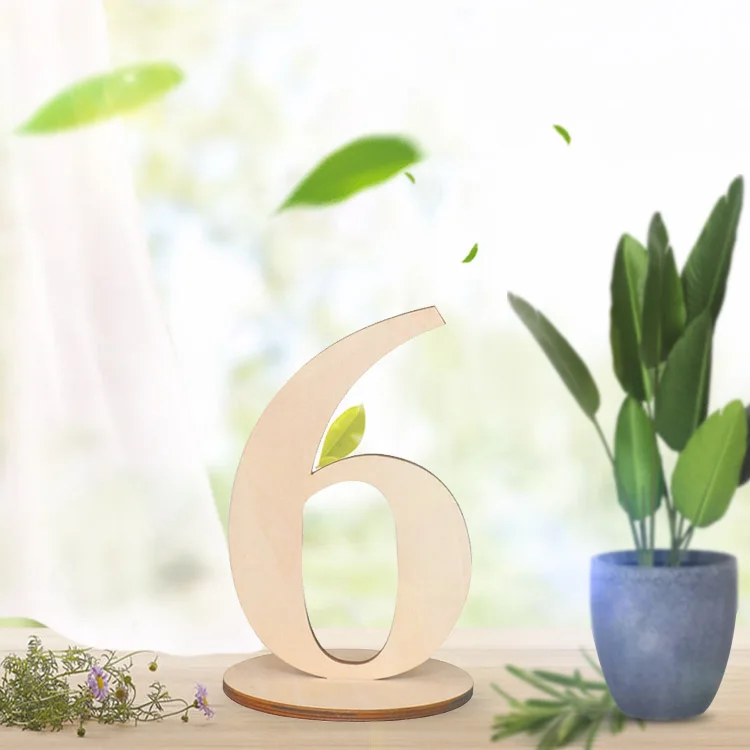 Laser Cut Free Standing Wood Wedding Table Numbers